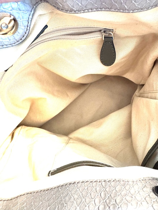 Vintage Y2K Celine Pillow Python-Embossed High Gloss Hobo Bag - Picture 7 of 9